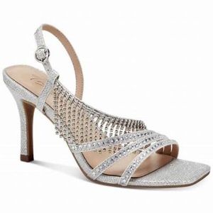 Thalia Sodi Skylar silver bling heels size 8.5